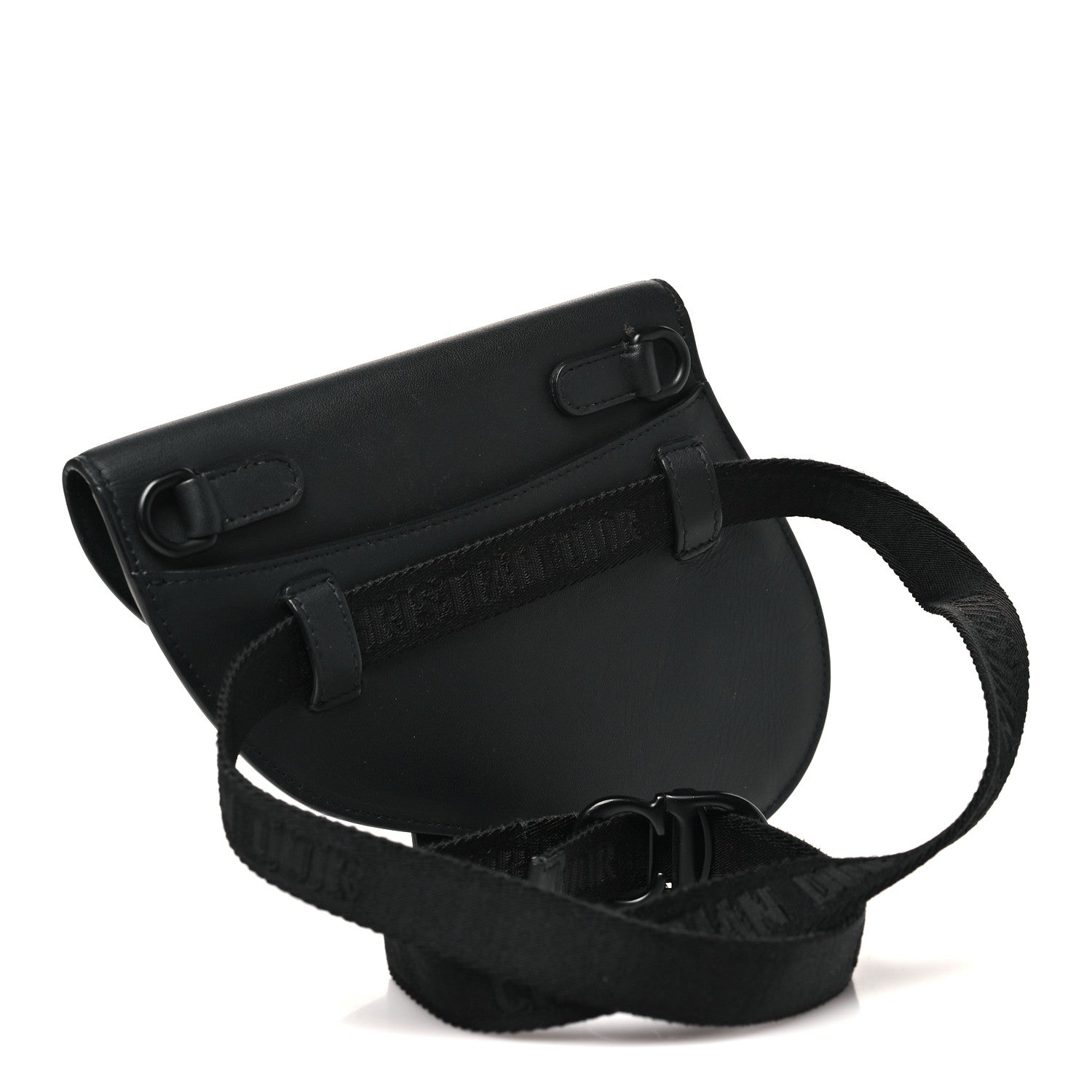 Ultra Matte Calfskin Saddle Belt Bag Black