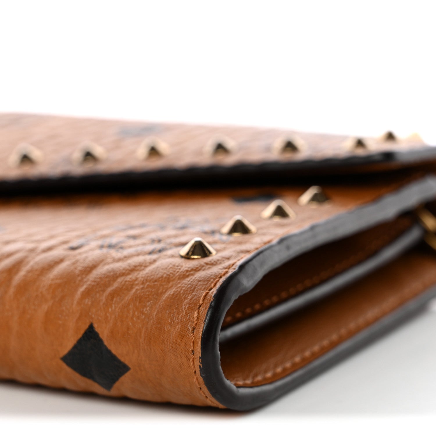 Visetos Studded Patricia Wallet On Chain Cognac