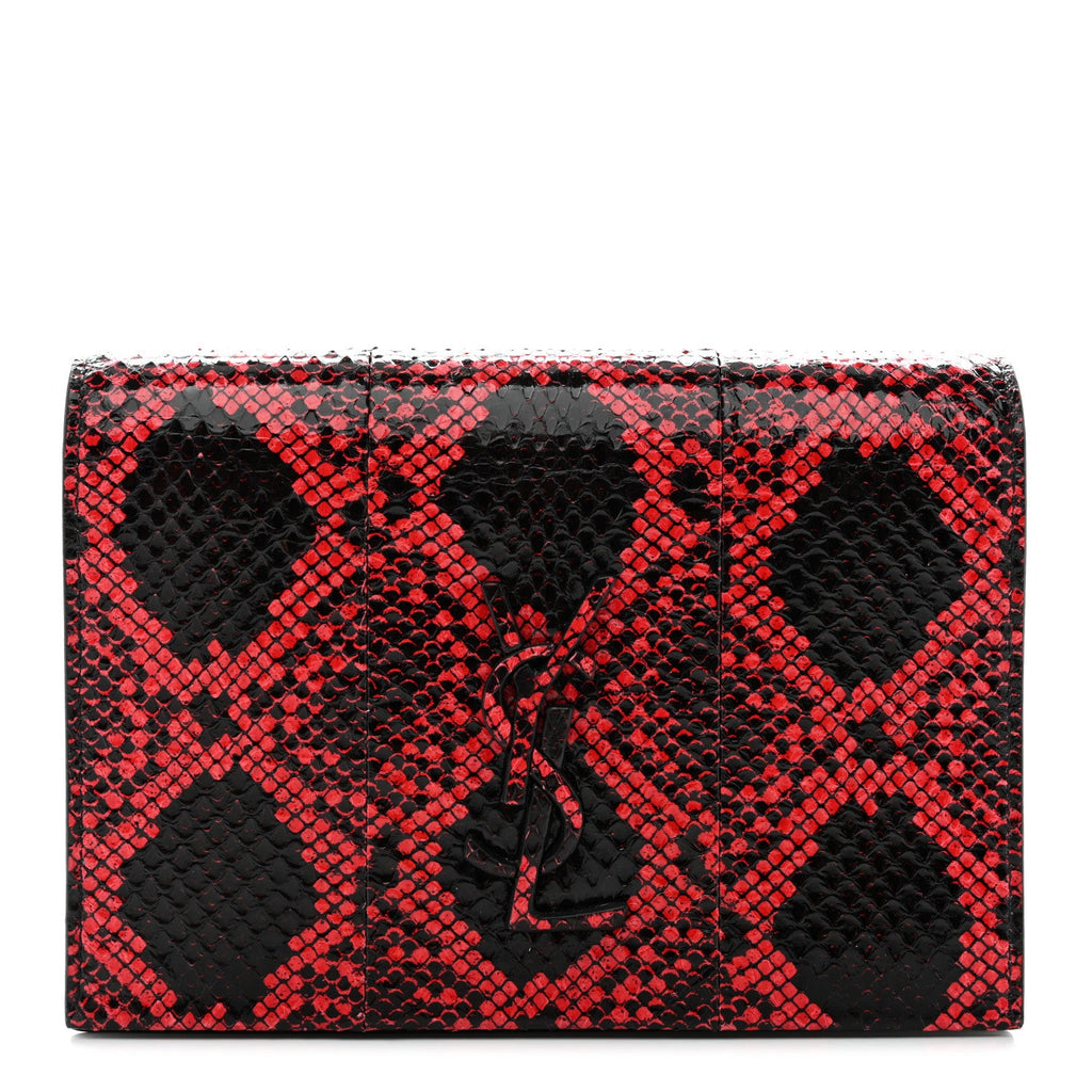 Ayers Monogram Toy Kate Strap Wallet Black Red