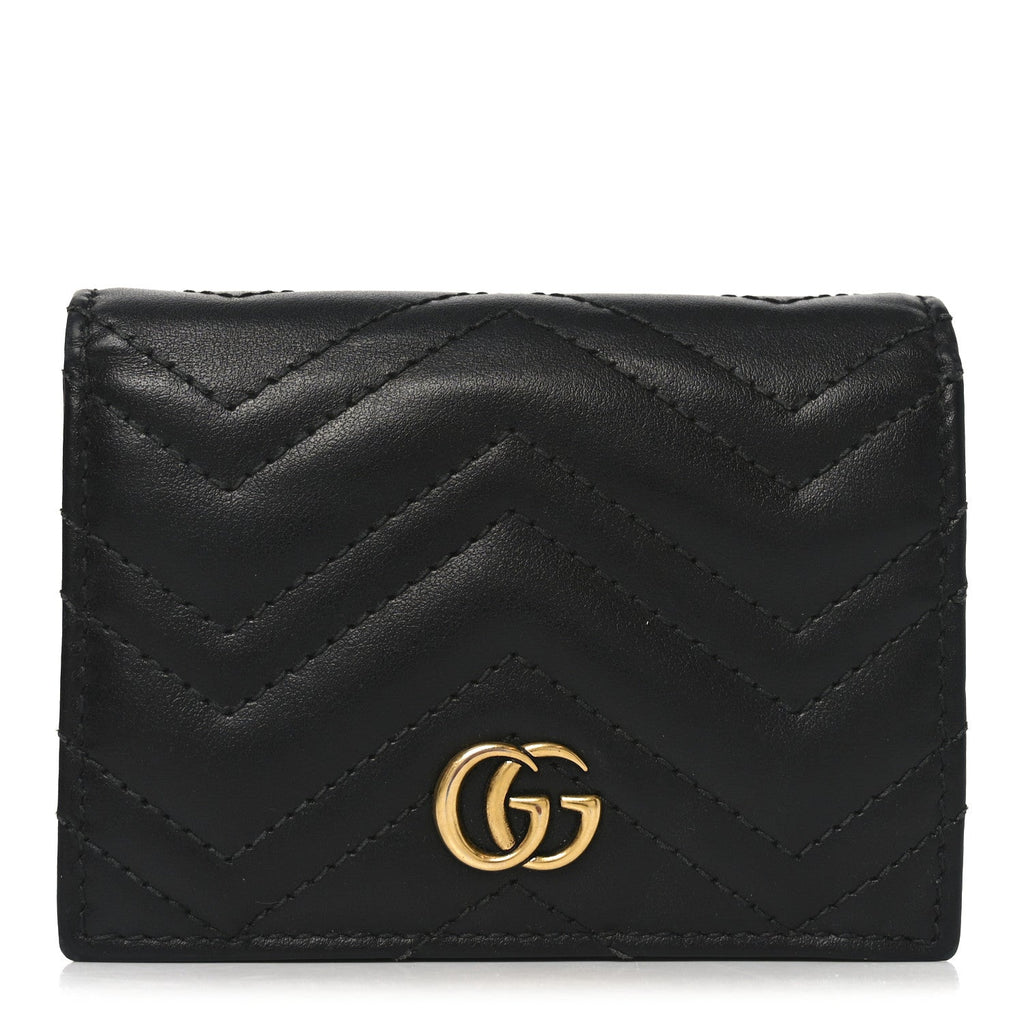 Calfskin Matelasse GG Marmont  Case Wallet Black