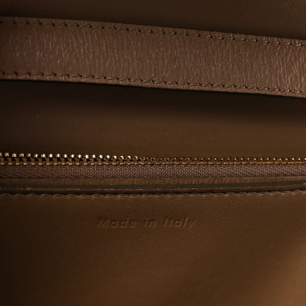 Liege Calfskin Medium Classic Box Flap Bag Taupe