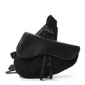 X Sacai Grained Calfskin Technical Fabric Mens Saddle Bag Black