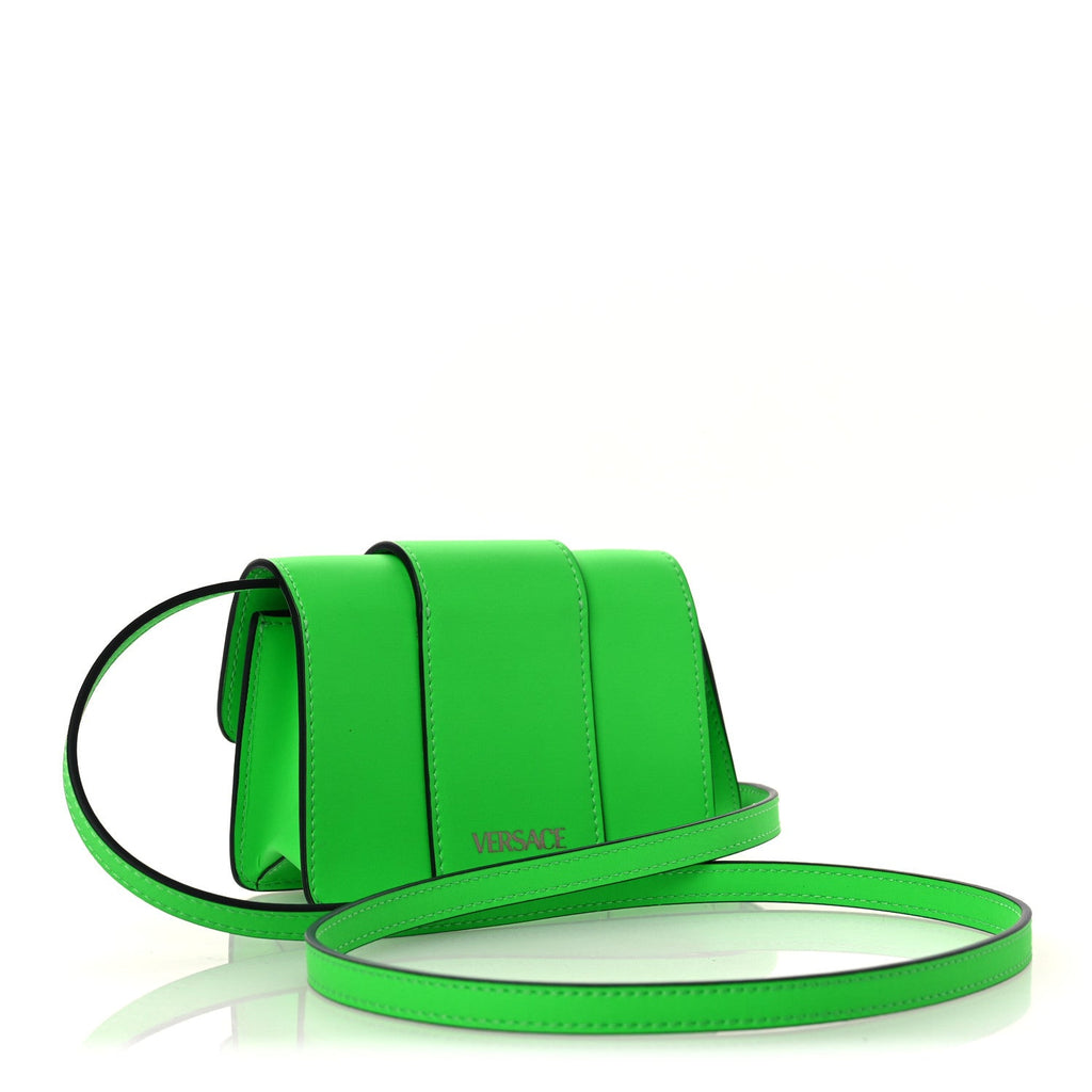 Calfskin Rubber Medusa Shoulder Bag Lime