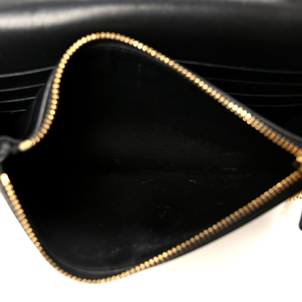 Smooth Calfskin Classic Monogram Kate Tassel Chain Wallet Black