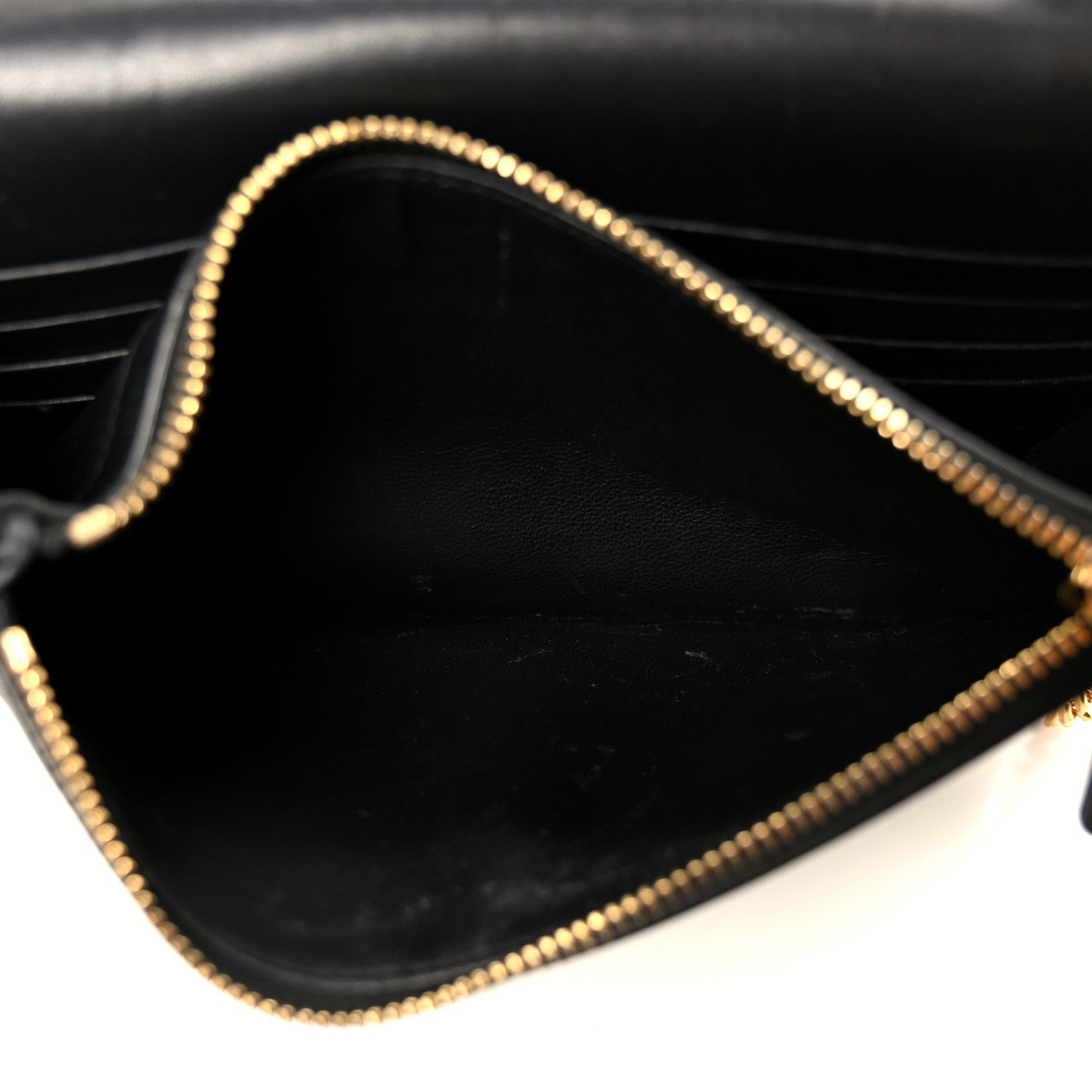 Smooth Calfskin Classic Monogram Kate Tassel Chain Wallet Black