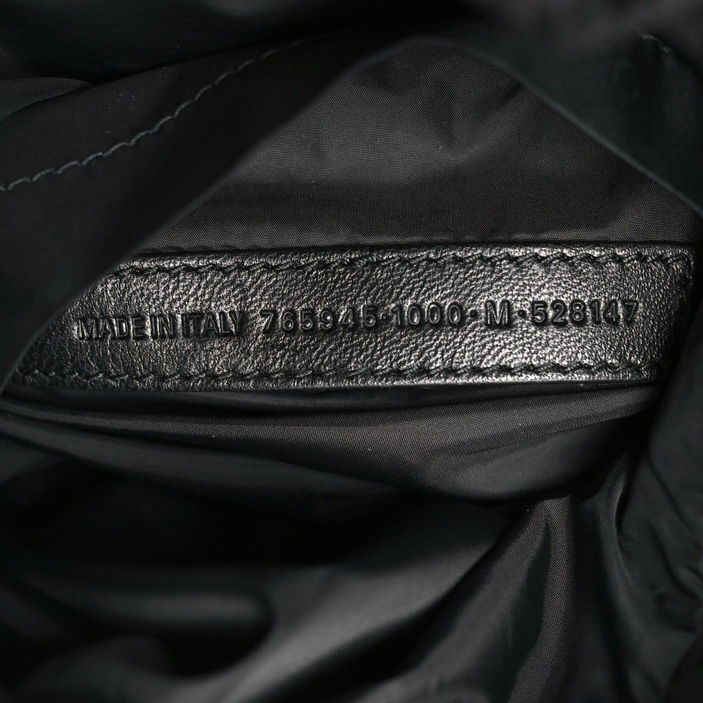 Nylon Medium Monaco Chain Shoulder Bag Black