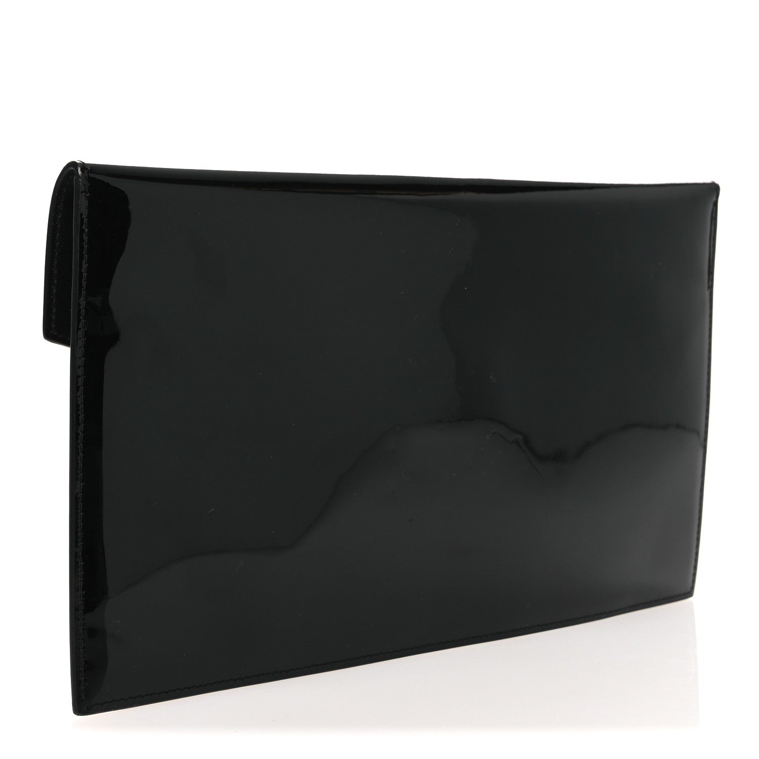 Patent Calfskin Monogram Uptown Clutch Black