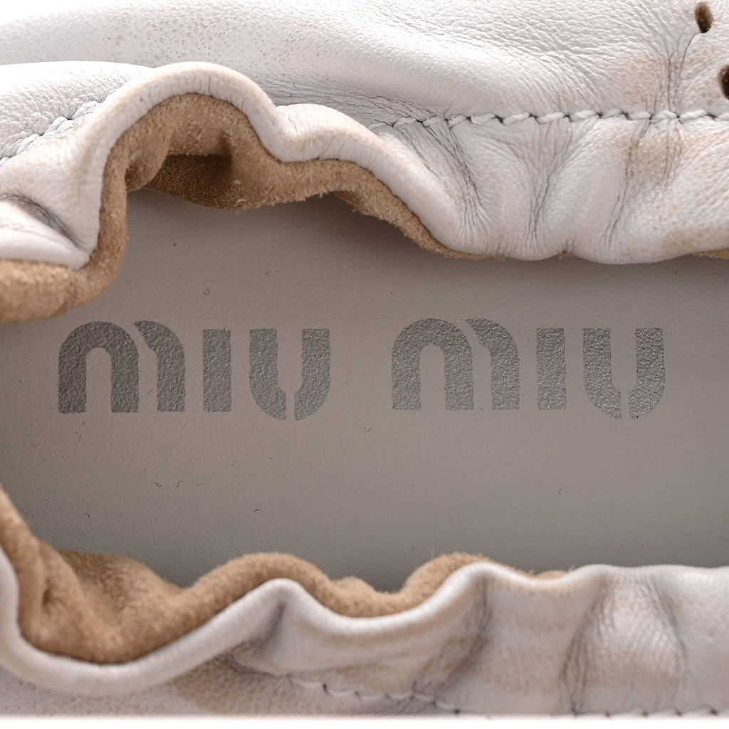 Bleached Nappa Womens Plume Mary Jane Ballerina Sneakers 39 Bianco