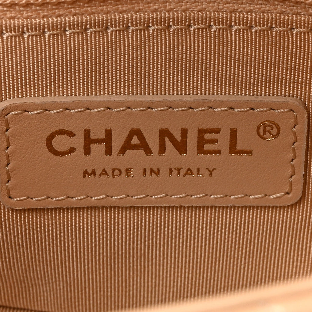 Lambskin Quilted CC Coin Flap Bag Beige