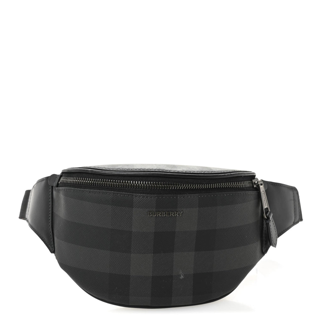 E-canvas Check Cason Bum Bag Charcoal