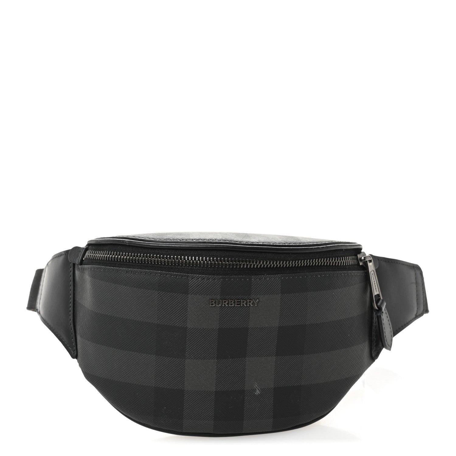 E-canvas Check Cason Bum Bag Charcoal