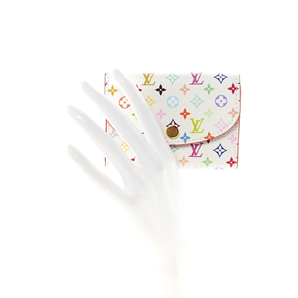LV X TM Monogram Multicolor Rosalie Coin Purse White Kawaii Pink