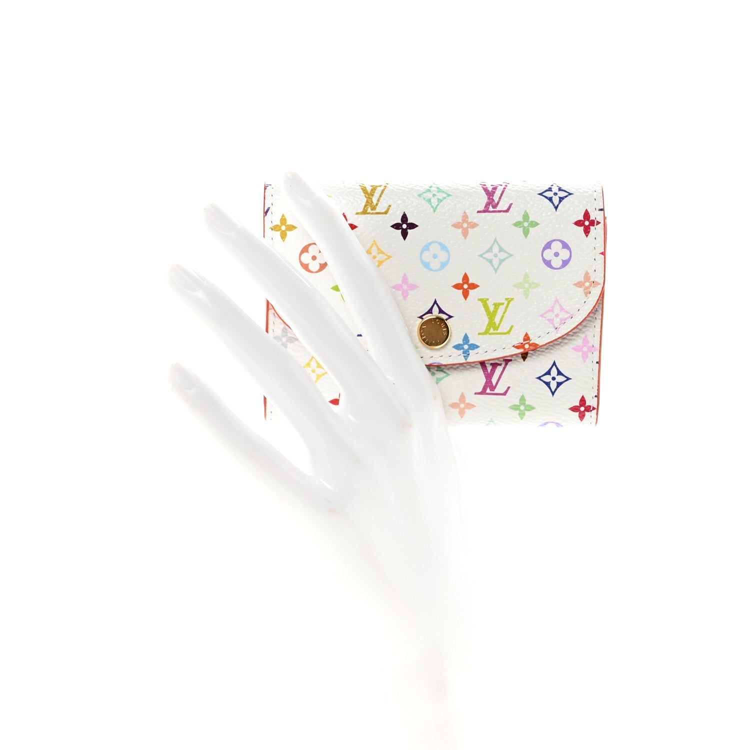 LV X TM Monogram Multicolor Rosalie Coin Purse White Kawaii Pink