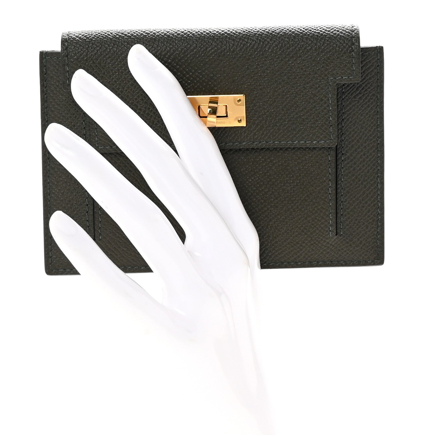 Epsom Kelly Pocket Compact Wallet Vert De Gris