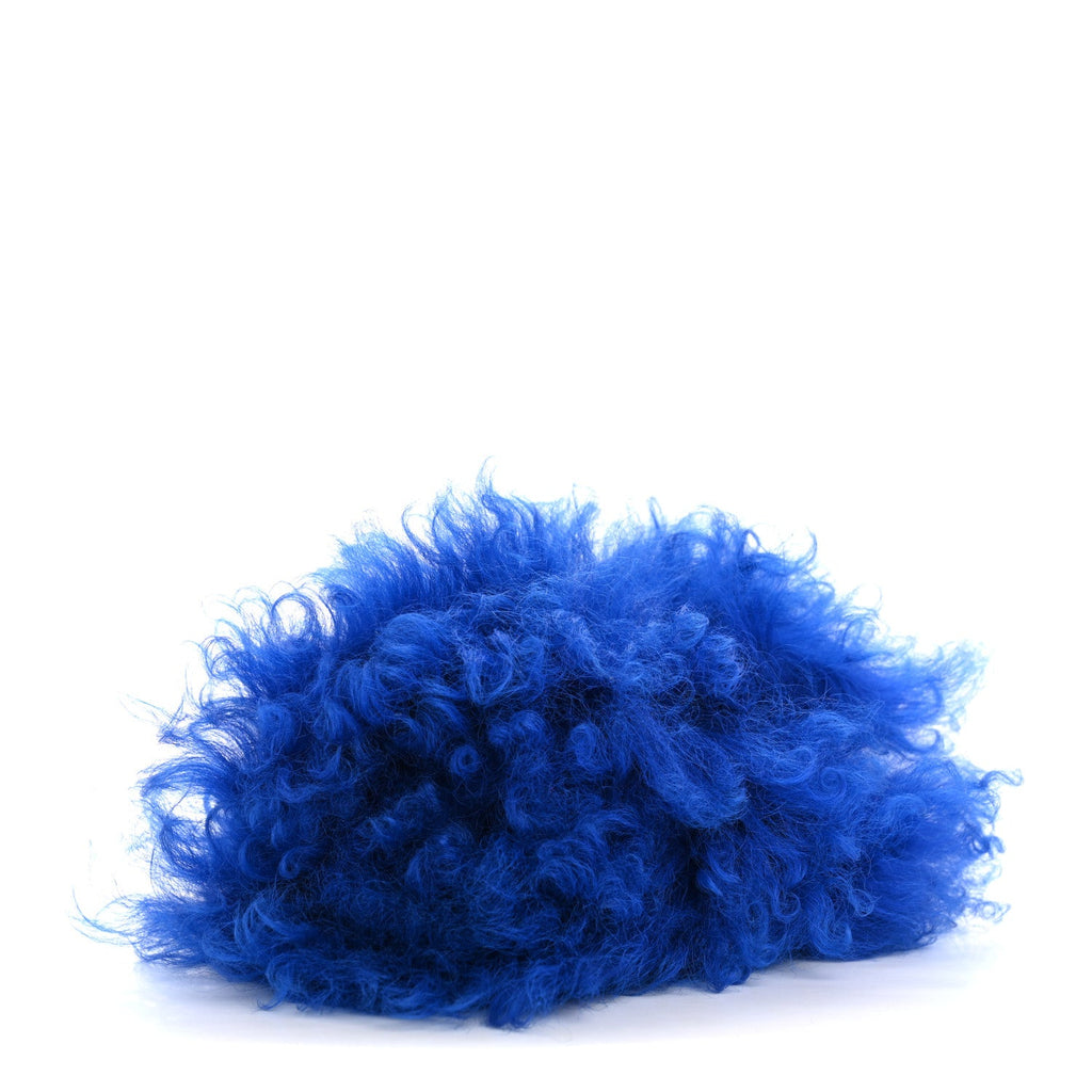 Shearling Lambskin CC Hook  Holder Blue