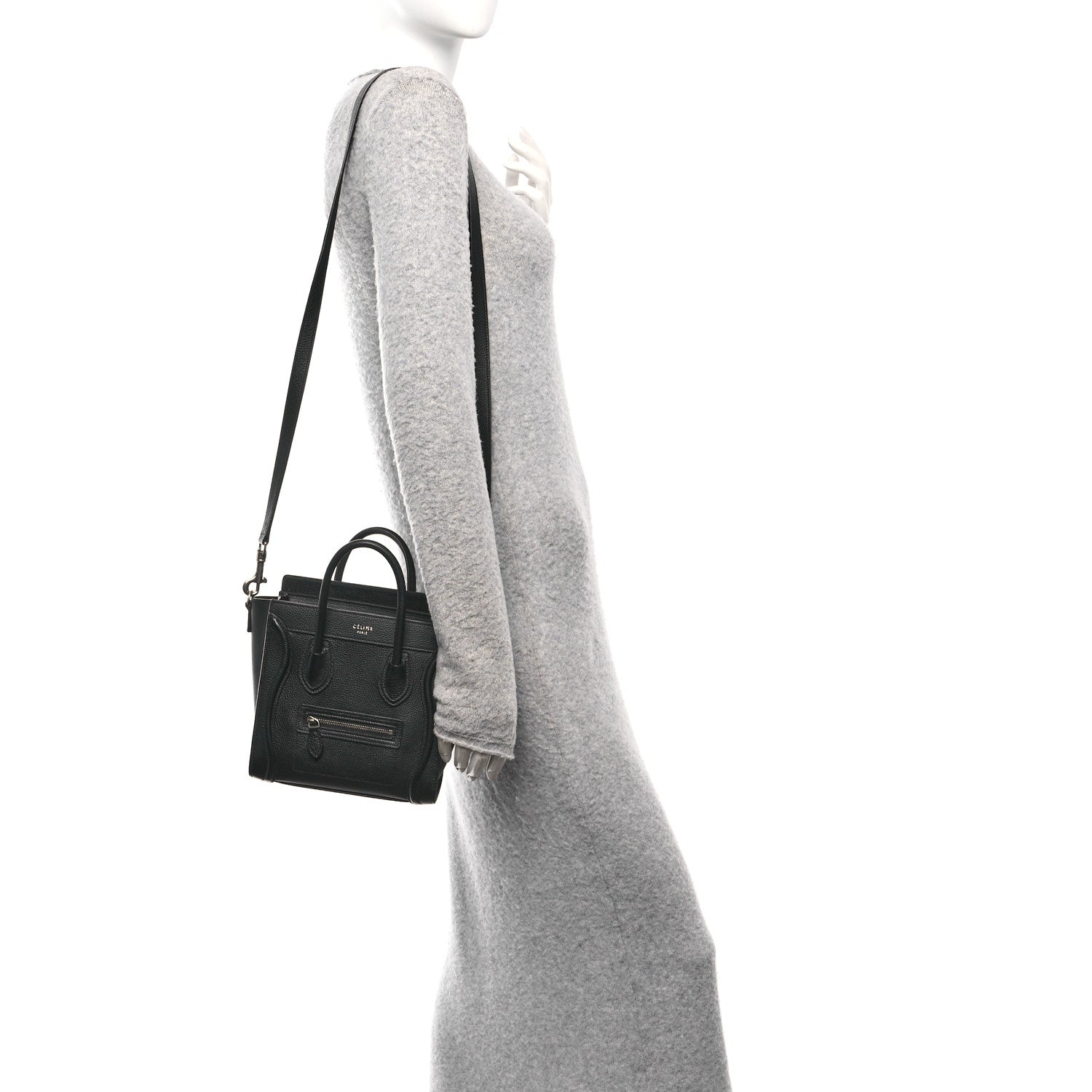 Drummed Calfskin Nano Luggage Black