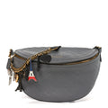 Shiny Goatskin Allover Logo Embossed XS Souvenir Belt Bag Gris