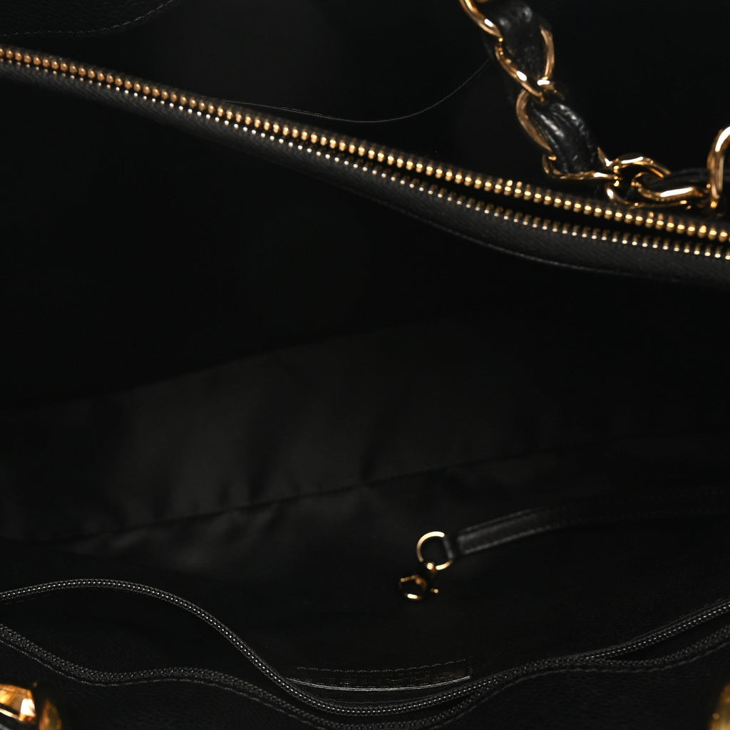Caviar Quilted Grand Shopping Tote GST Black