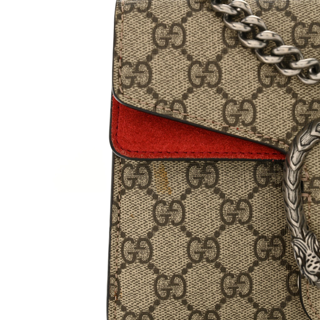 GG Supreme Monogram Mini Dionysus Shoulder Bag Hibiscus Red
