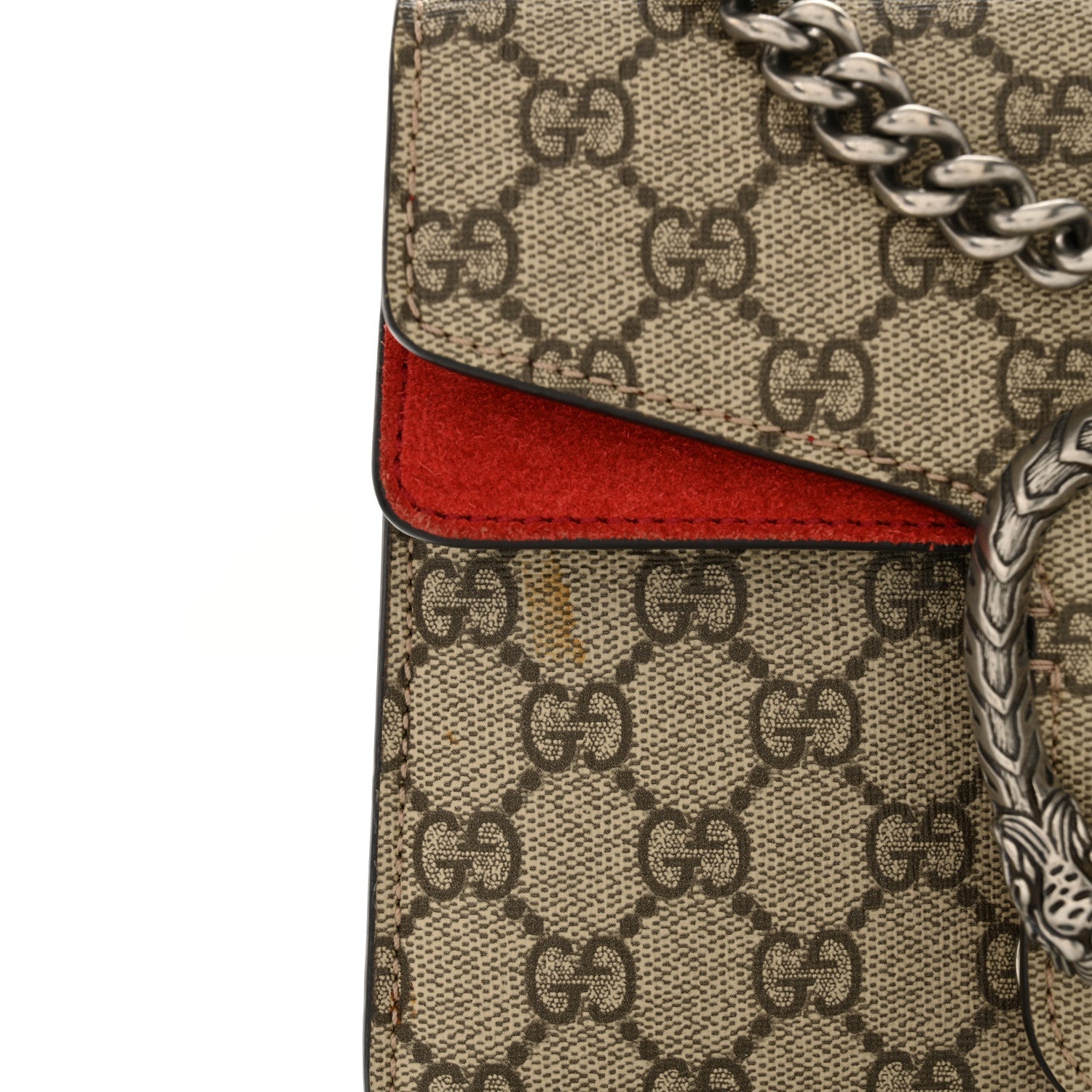 GG Supreme Monogram Mini Dionysus Shoulder Bag Hibiscus Red