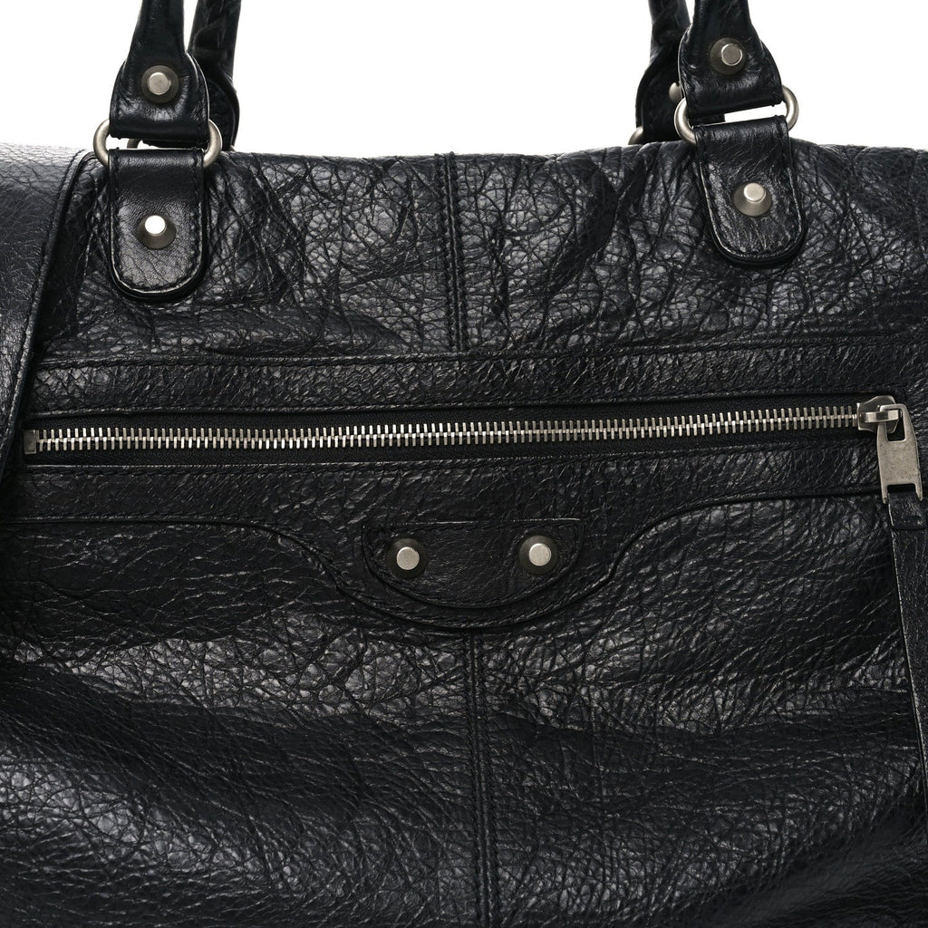 Agneau Classic Silver Hardware Weekender Black