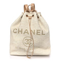 Lurex Boucle Large Deauville Backpack Beige