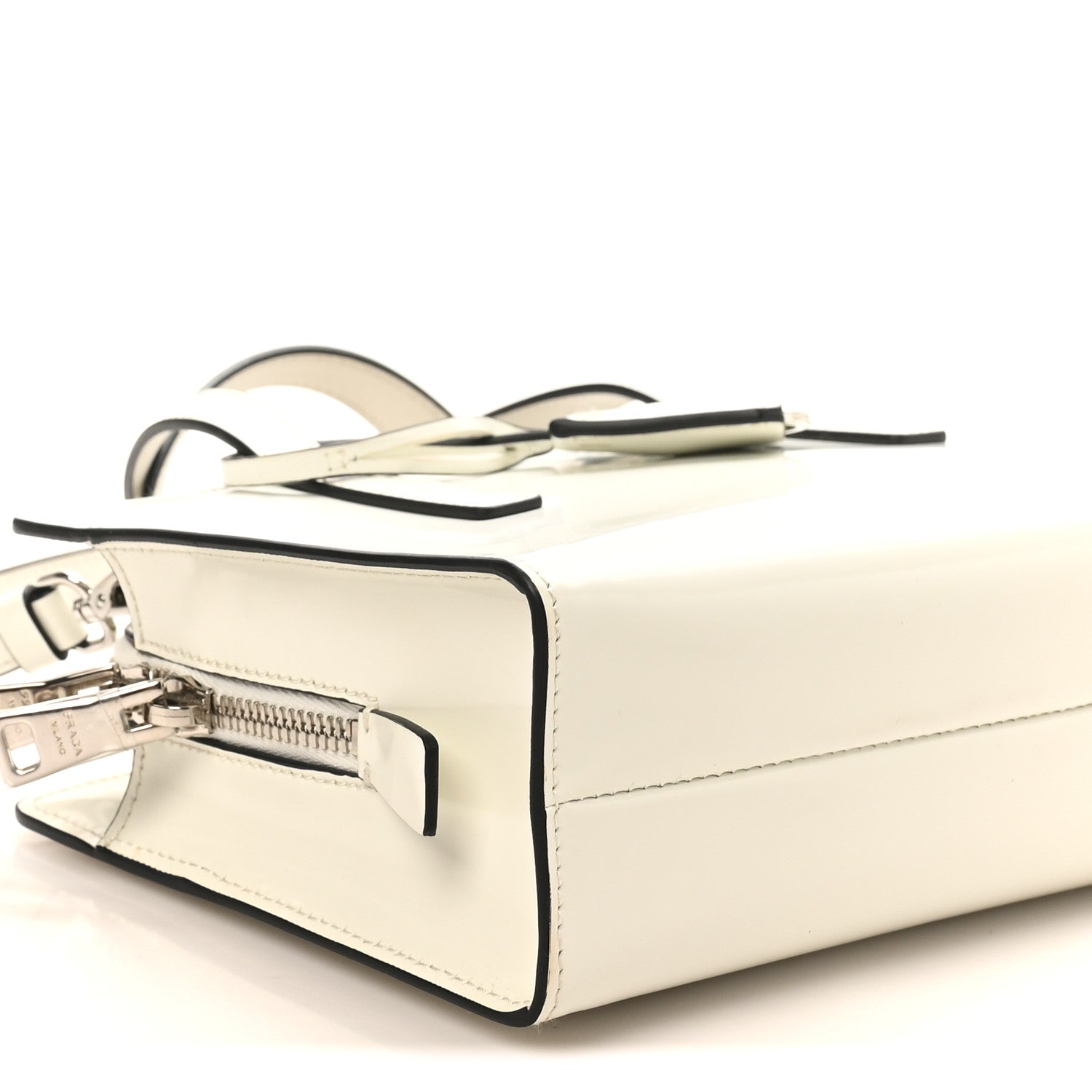 Spazzolato Mini Re-Edition 1995 Double Handle Handbag White