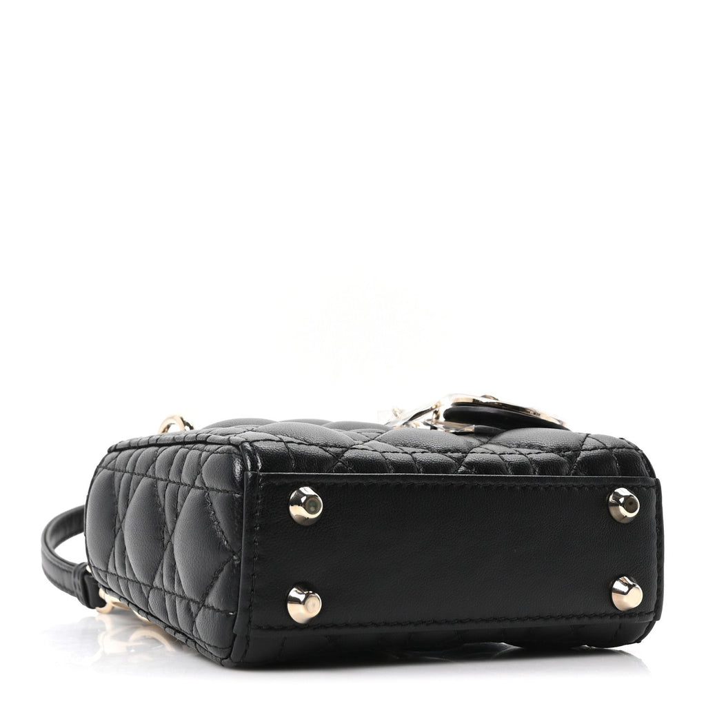 Lambskin Cannage Micro Lady Dior Black