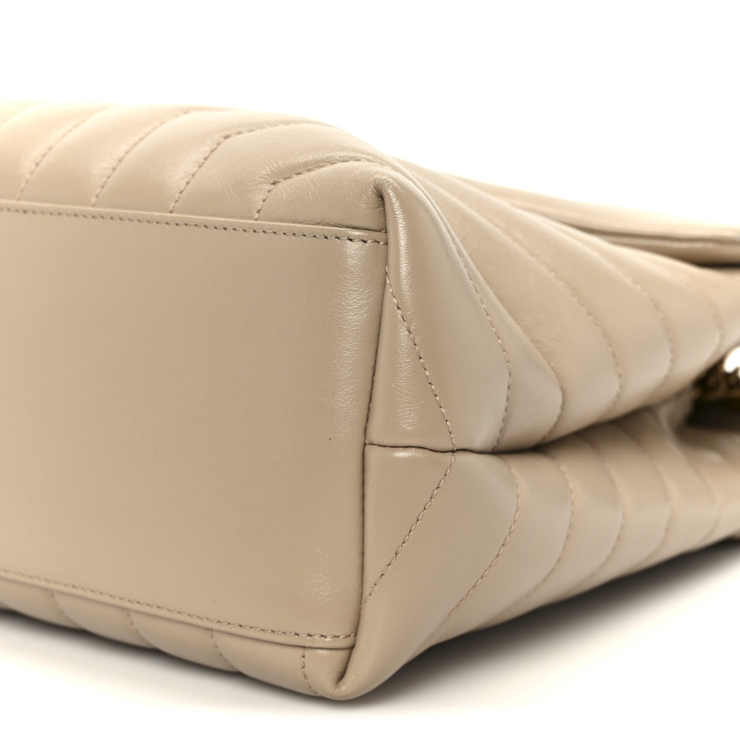Calfskin Y Quilted Monogram Medium Loulou Chain Satchel Dark Beige