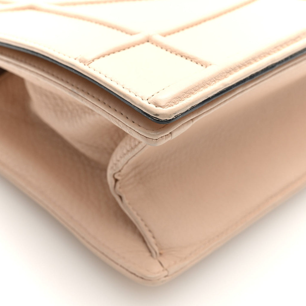 Grained Calfskin Medium Diorama Flap Bag Nude