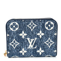 Denim Monogram Jacquard Zippy Coin Purse Bleu