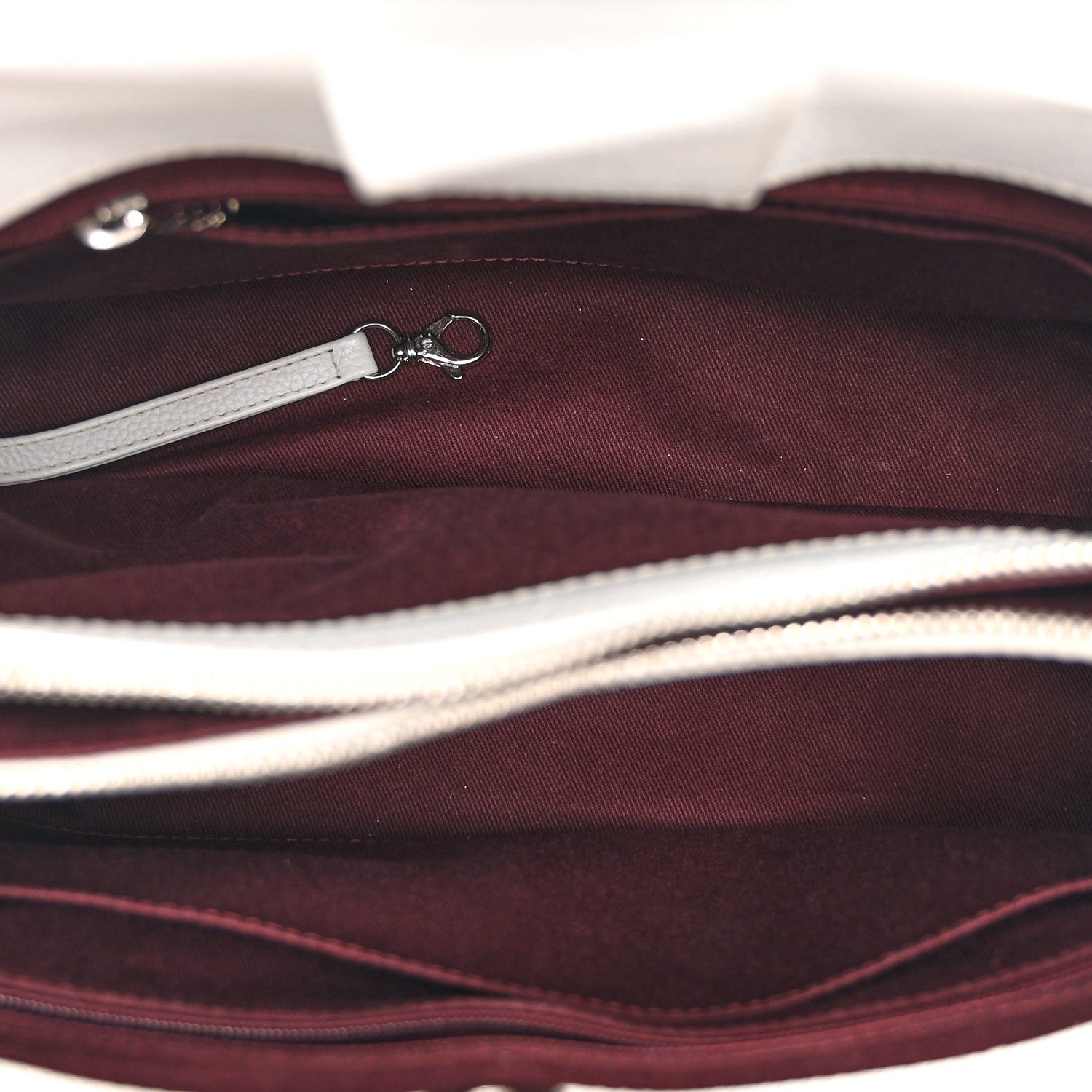 Grained Calfskin Small Neo Executive Shopper Tote White