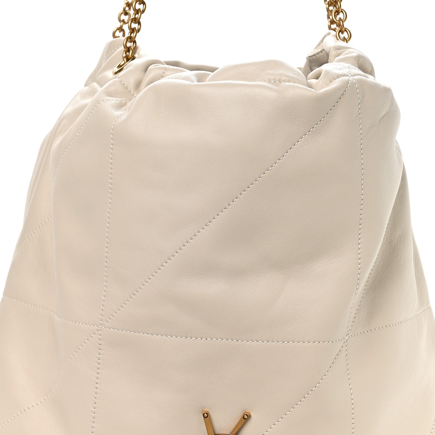 Lambskin Matelasse Monogram Large Jamie 4.3 Pochon Crema Soft