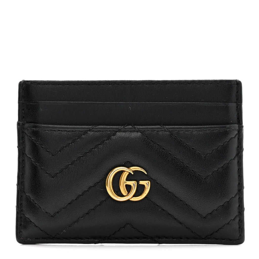 Calfskin Matelasse GG Marmont  Holder Black