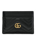 Calfskin Matelasse GG Marmont  Holder Black