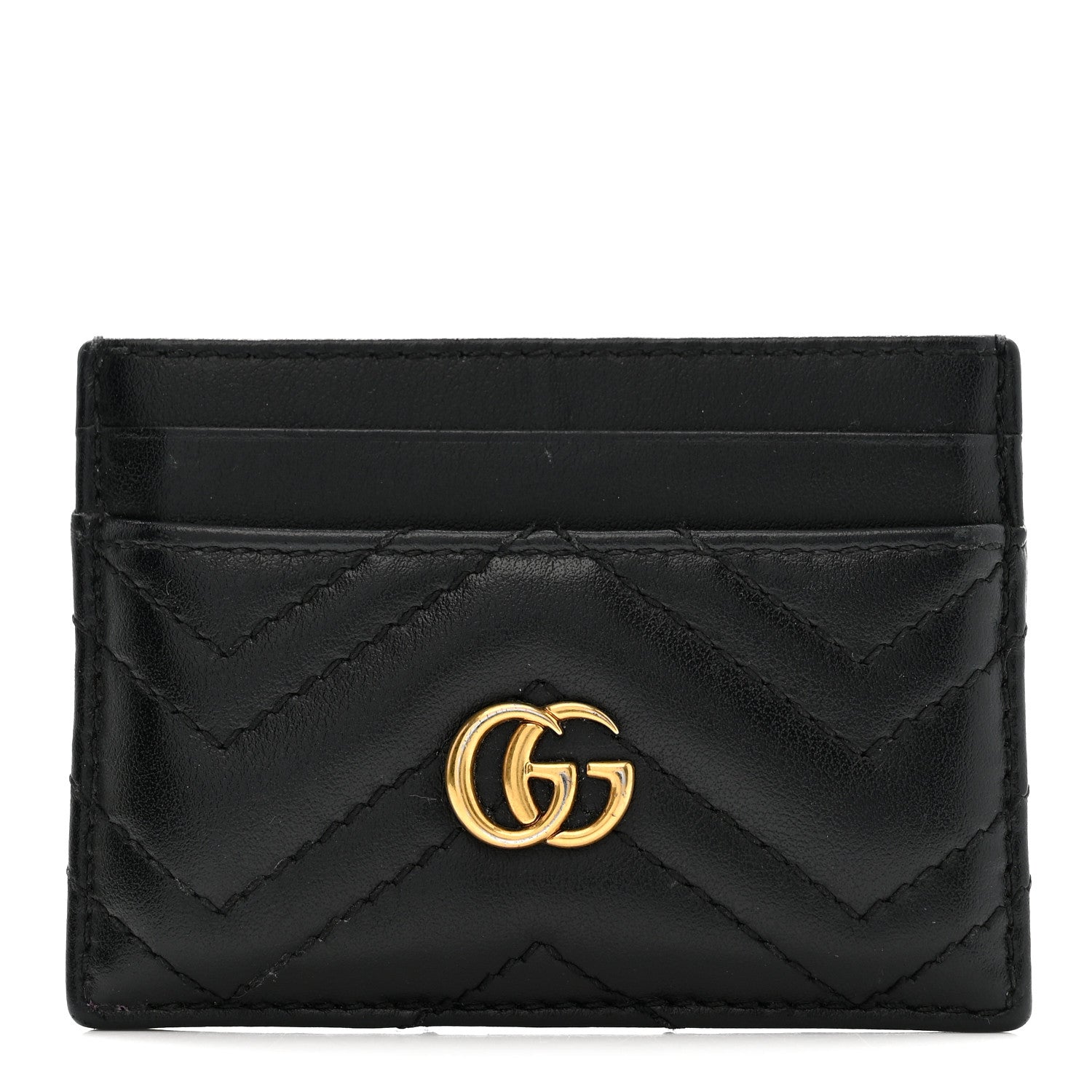 Calfskin Matelasse GG Marmont  Holder Black
