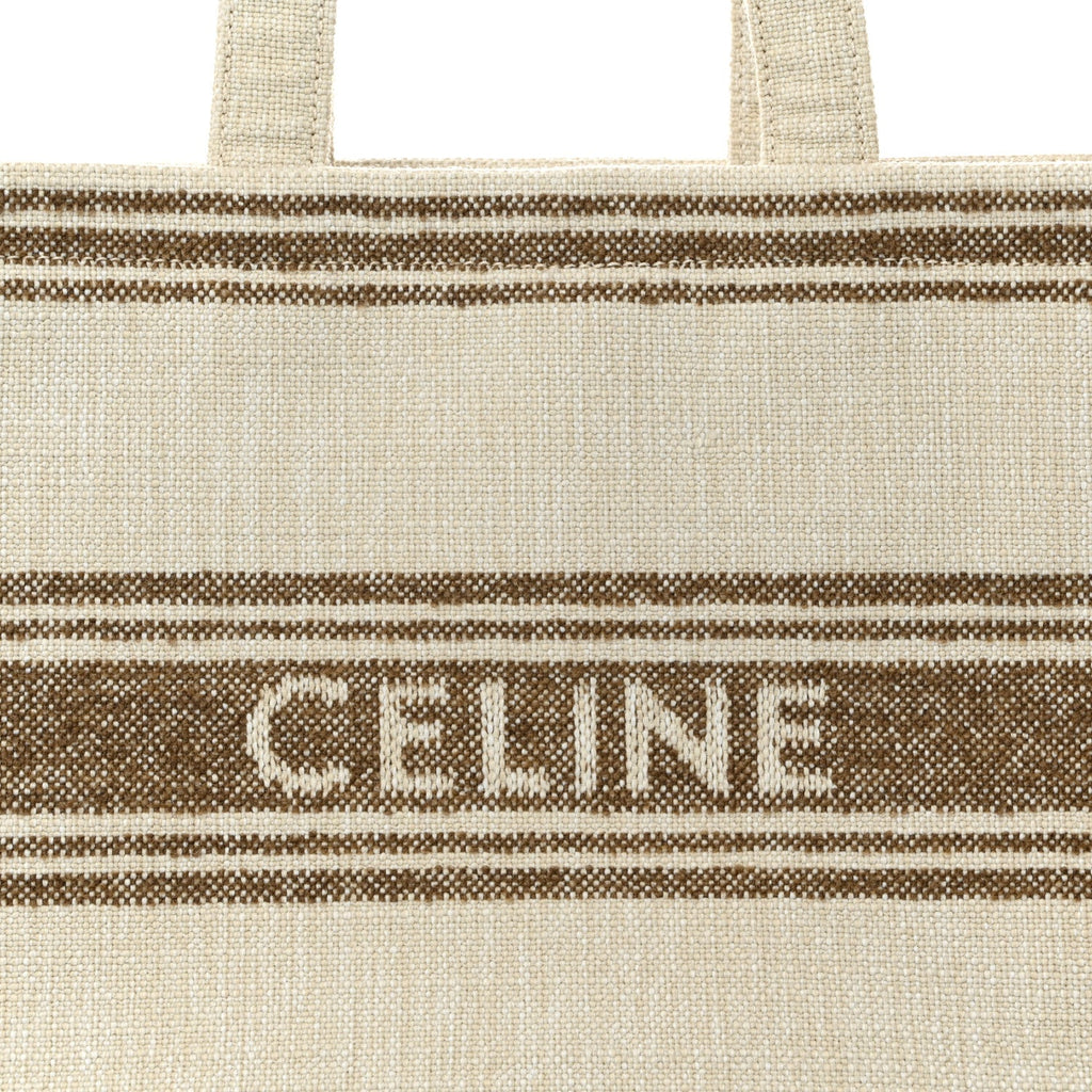 Jacquard Striped Large Cabas Thais Tobacco Tan
