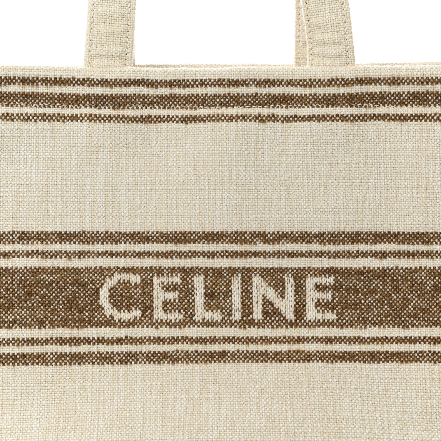 Jacquard Striped Large Cabas Thais Tobacco Tan