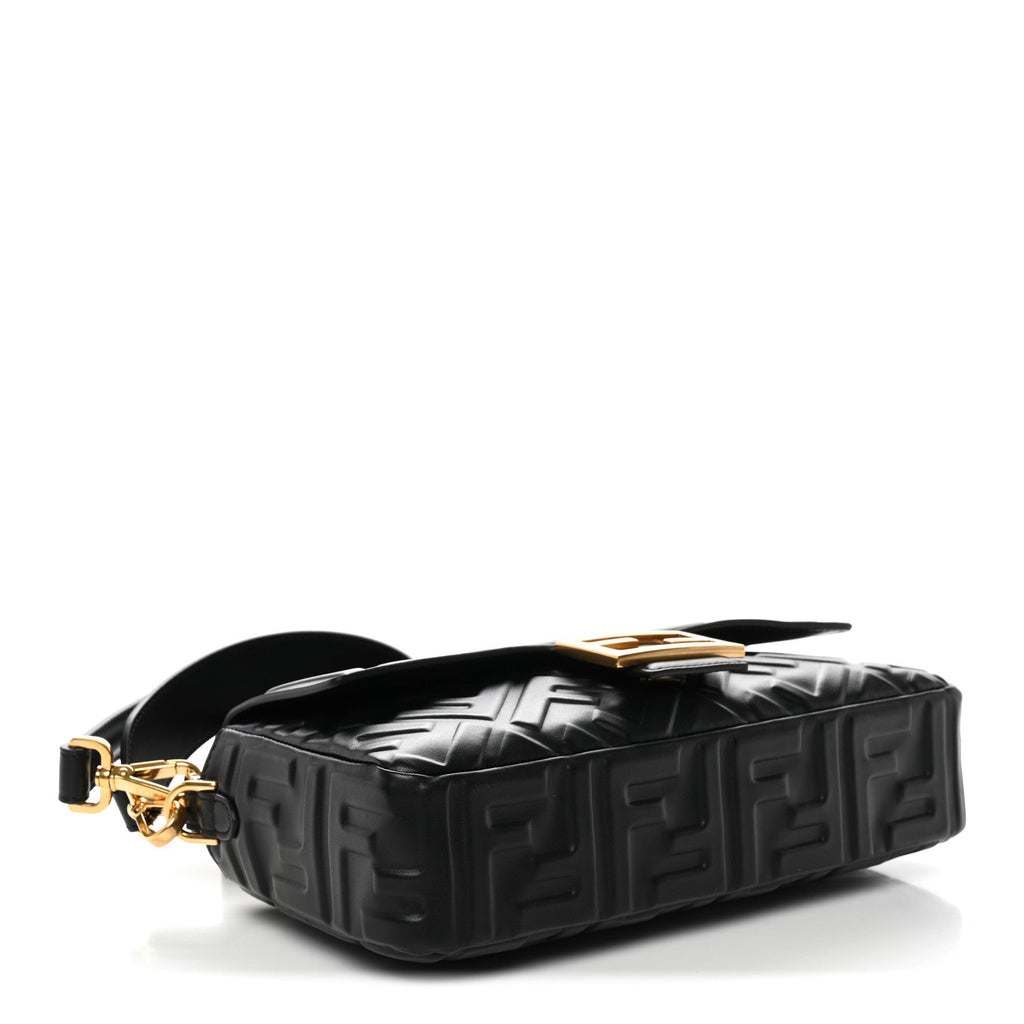 Nappa FF 1974 Embossed Baguette Black