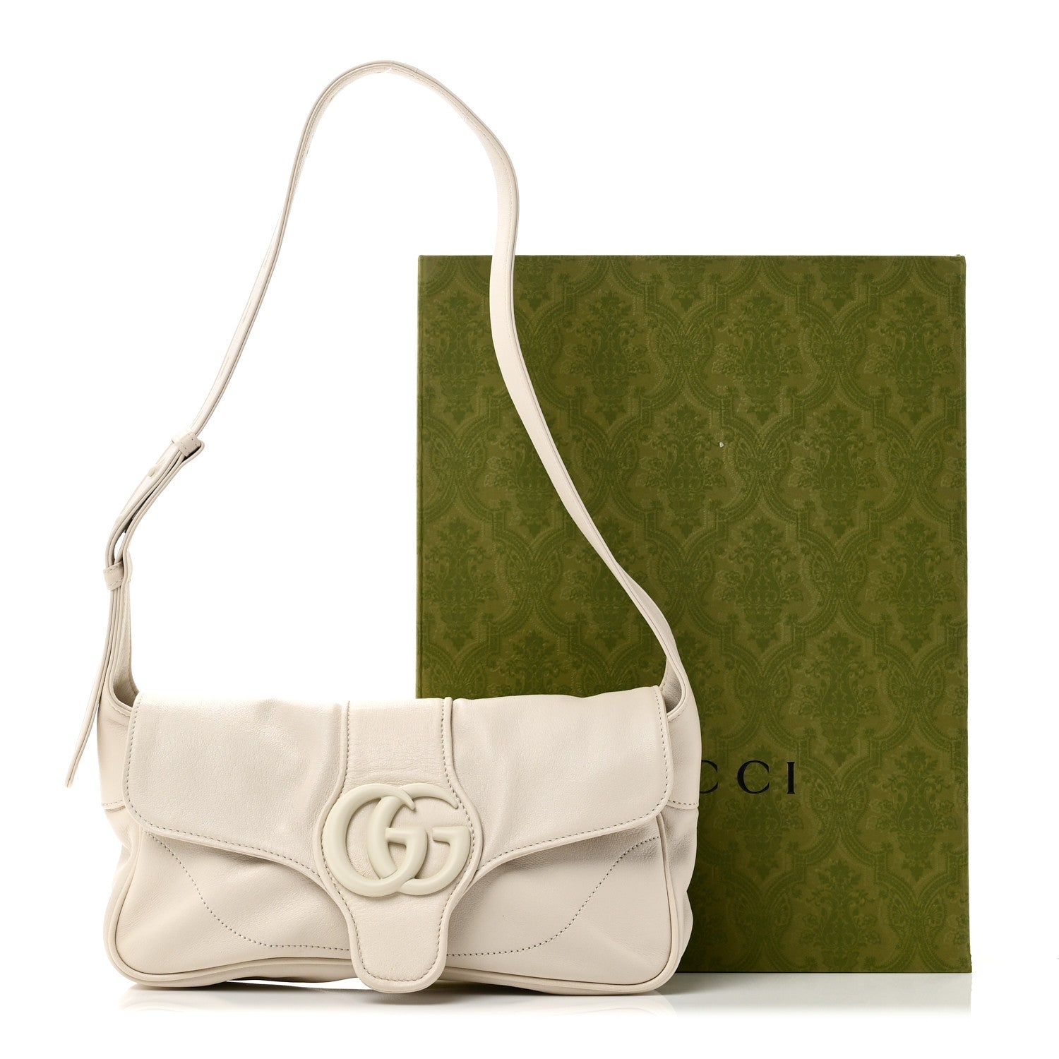Goatskin Small GG Monochrome Aphrodite Shoulder Bag Mystic White