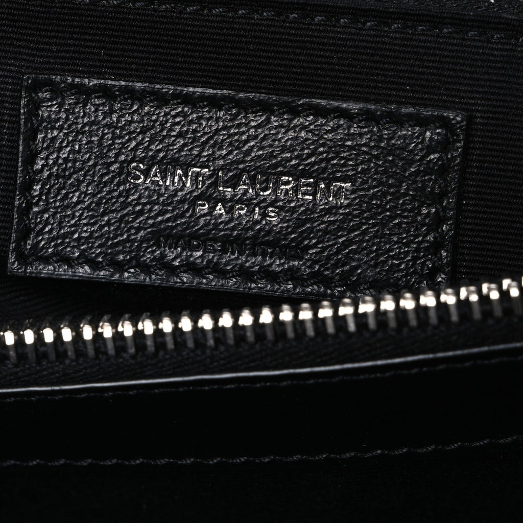 Calfskin Y Quilted Monogram Medium Loulou Chain Satchel Black