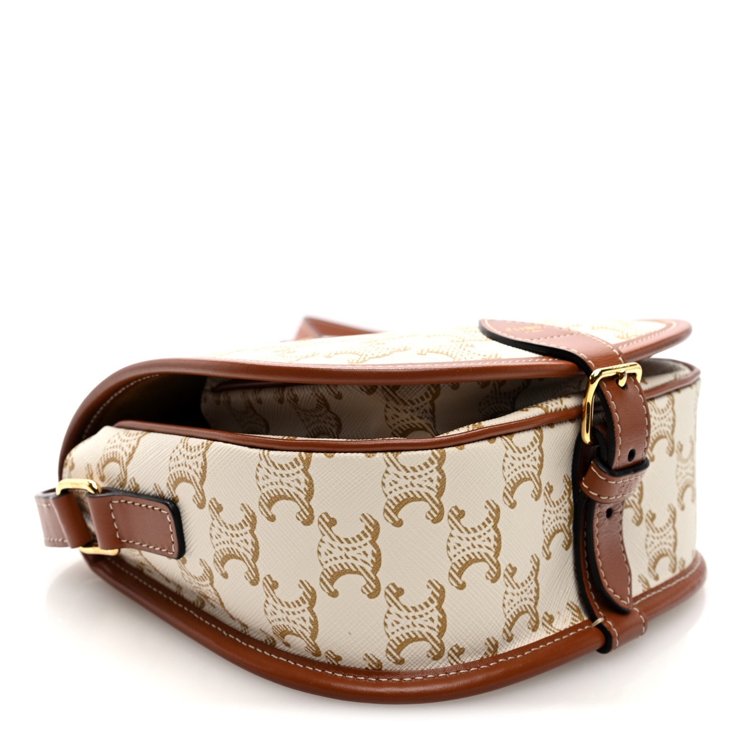 Triomphe Canvas Medium Folco Bag White