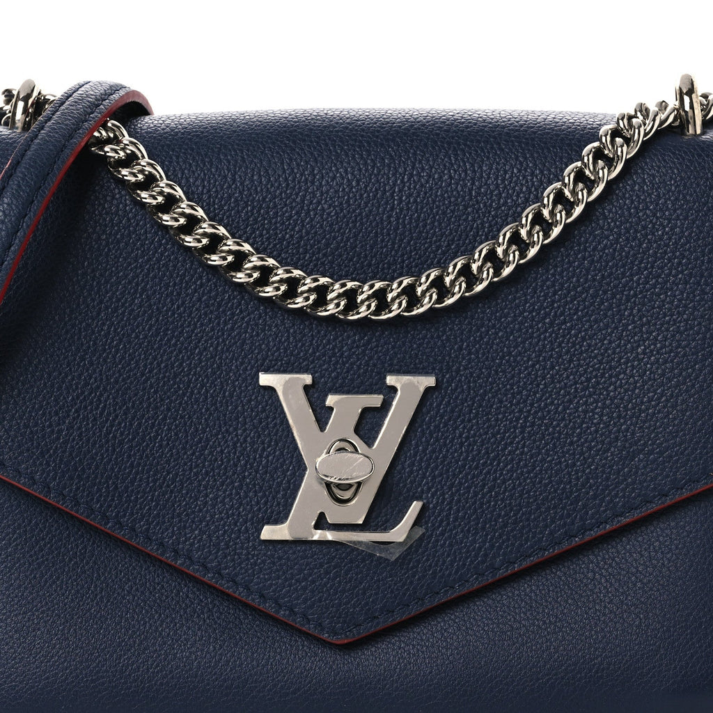 Soft Calfskin Mylockme Chain Bag BB Marine Rouge