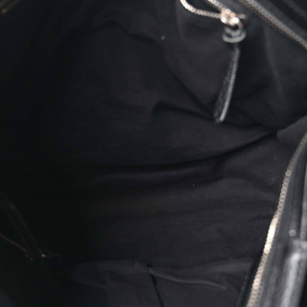 Chevre Silver Metallic Edge Hardware City Black