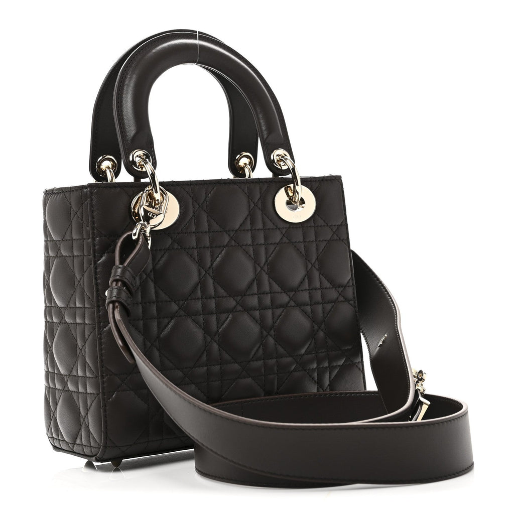 Lambskin Cannage Small My ABCDior Lady Dior Dark Brown