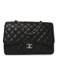 Caviar Quilted Jumbo Single Flap Black