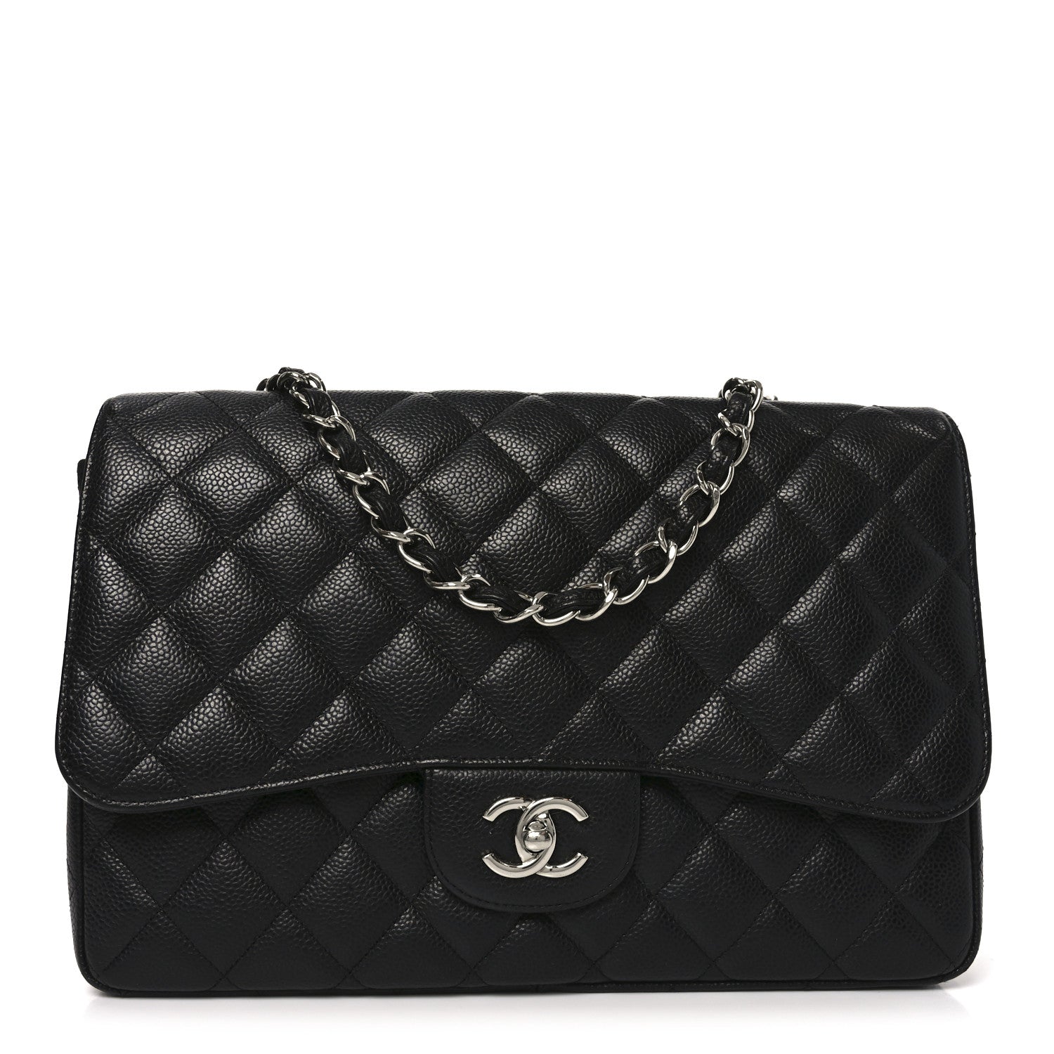 Caviar Quilted Jumbo Single Flap Black