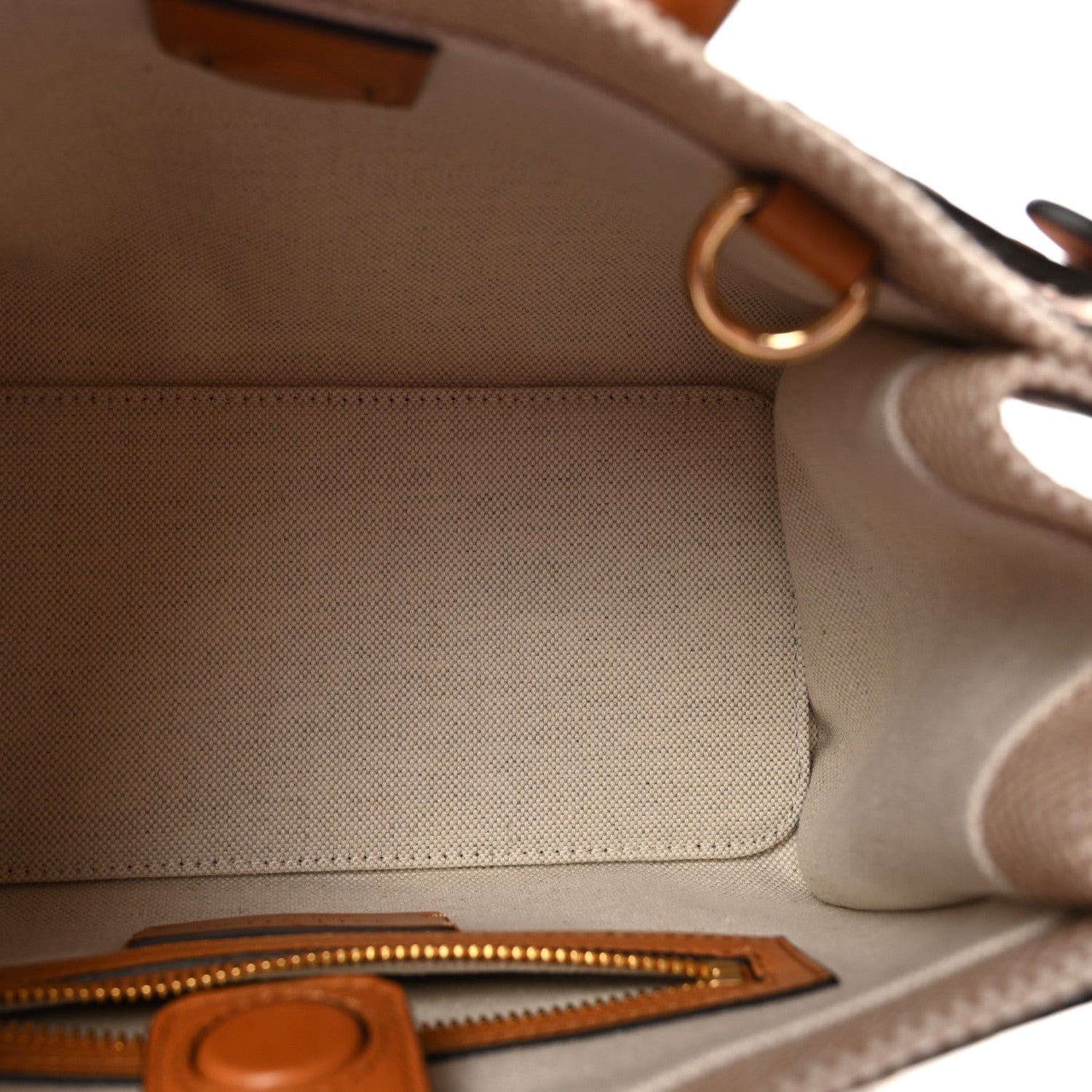 Jacquard Canvas Small Vlogo Antibes Shopping Bag Camel Natural
