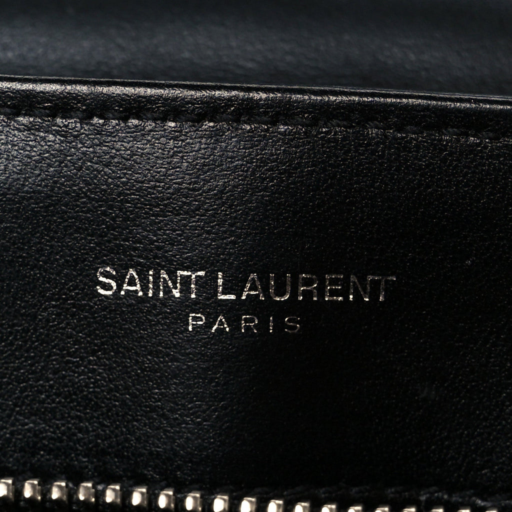Calfskin Y Quilted Monogram Small Loulou Chain Satchel Black