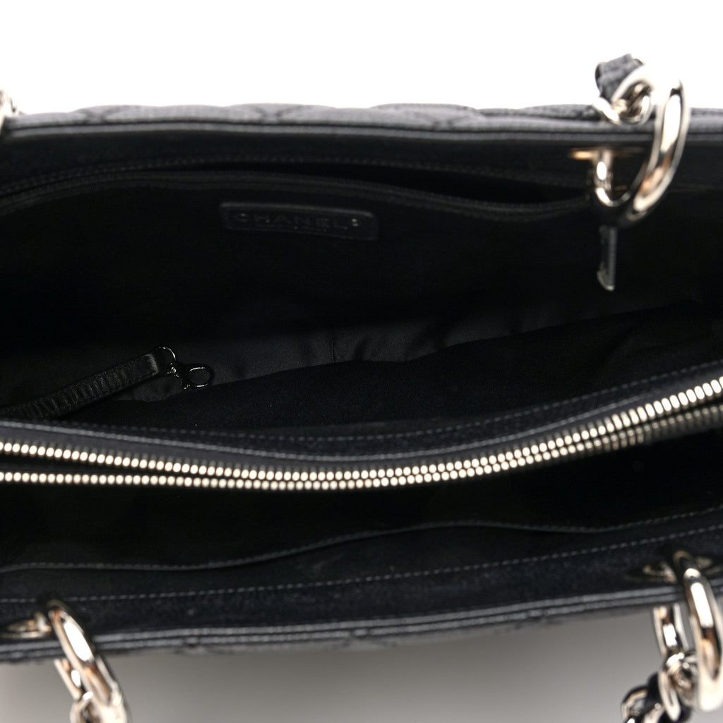 Caviar Quilted Grand Shopping Tote GST Black